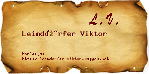 Leimdörfer Viktor névjegykártya